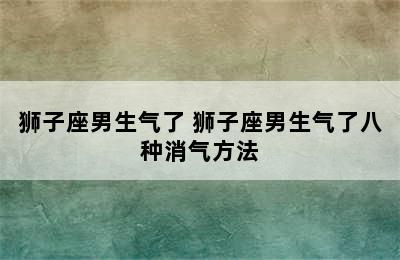 狮子座男生气了 狮子座男生气了八种消气方法